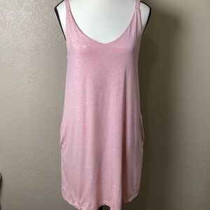 State of Day Intimates Pink Tank Dress/Nightgown, Size Small, Shelf Bra, Pockets